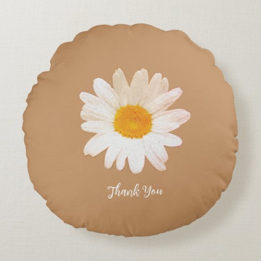 Daisy Flower Mug – Summer Botanical Cozy ラウンドクッション (正面)