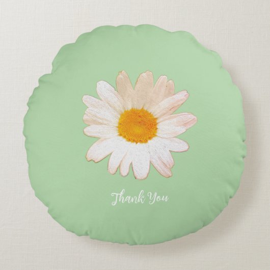 Daisy Flower Mug – Summer Botanical Cozy ラウンドクッション (正面)