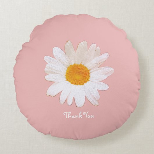 Daisy Flower Mug – Summer Botanical Cozy ラウンドクッション (正面)