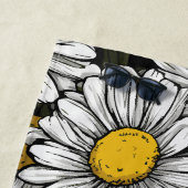 Daisy Flower Pattern Botanical Illustration ビーチタオル (インサイチュ)