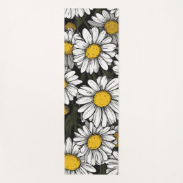 Daisy Flower Pattern Botanical Illustration ヨガマット