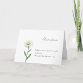 Daisy Flower Personalized Sympathy Card with Name カード (正面)