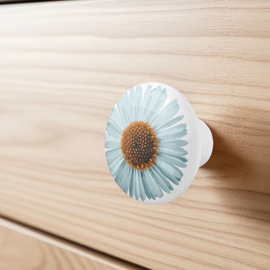 Daisy Flower Print Knob, Bring a Touch of Whimsy t セラミックノブ