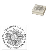 Daisy flower whimsical font return address ラバースタンプ (押印)