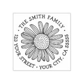 Daisy flower whimsical font return address ラバースタンプ (インプリント)