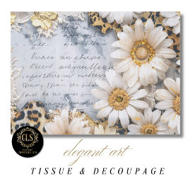 Daisy Flowers and Script Tissue Paper 薄葉紙