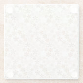 Daisy Flowers Beige Floral Aesthetic Ditsy Tan ガラスコースター (裏面)