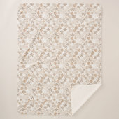 Daisy Flowers Beige Floral Aesthetic Ditsy Tan シェルパブランケット (正面)