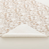 Daisy Flowers Beige Floral Aesthetic Ditsy Tan シェルパブランケット (3/4)