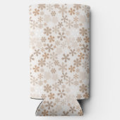 Daisy Flowers Beige Floral Aesthetic Ditsy Tan スリム缶クーラー (裏面)