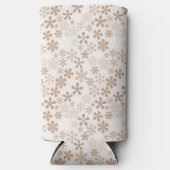 Daisy Flowers Beige Floral Aesthetic Ditsy Tan スリム缶クーラー (正面)