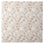 Daisy Flowers Beige Floral Aesthetic Ditsy Tan タイル (正面)