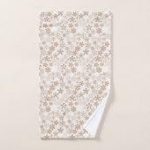 Daisy Flowers Beige Floral Aesthetic Ditsy Tan バスタオルセット (ハンドタオル)