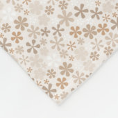 Daisy Flowers Beige Floral Aesthetic Ditsy Tan フリースブランケット (角)