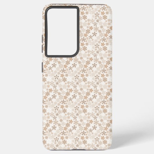 Daisy Flowers Beige Floral Aesthetic Ditsy Tan Samsung Galaxyケース (裏面)