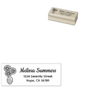 Daisy Flowers Bouquet Vase Address ラバースタンプ (押印)