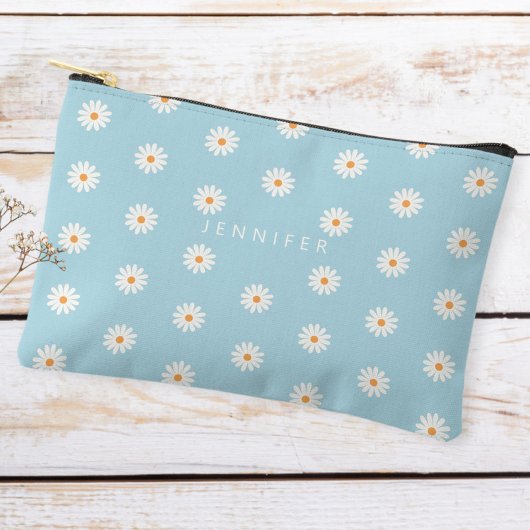 Daisy Flowers Canvas Pouch, Canvas Pencil Case アクセサリーポーチ