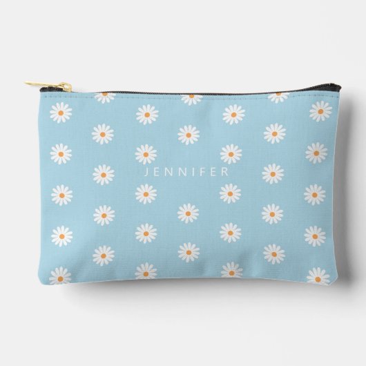 Daisy Flowers Canvas Pouch, Canvas Pencil Case アクセサリーポーチ (正面)
