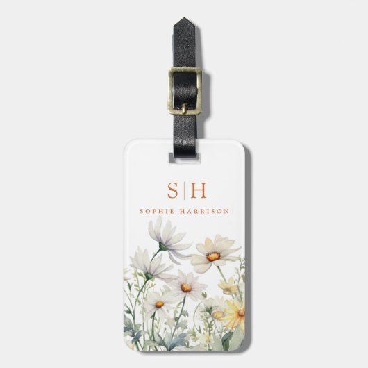 Daisy Flowers Luggage Tags ラゲッジタグ (正面縦)
