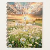 Daisy Flowers Meadow - Inspirational Phrases プランナー手帳 (正面)
