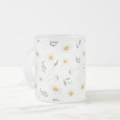 Daisy Flowers Pattern Mug フロストグラスマグカップ (正面左)