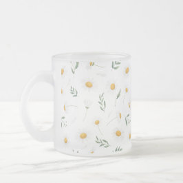 Daisy Flowers Pattern Mug フロストグラスマグカップ
