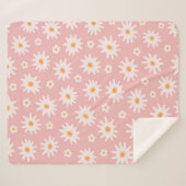 Daisy flowers seamless pattern. Floral backgrounda シェルパブランケット (正面(横))
