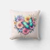 Daisy Flowers with a Beautiful Butterfly クッション (正面)