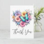 Daisy Flowers with a Beautiful Butterfly サンキューカード (スタンド正面)