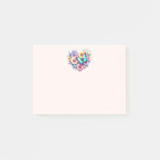 Daisy Flowers with a Beautiful Butterfly ポストイット (正面)