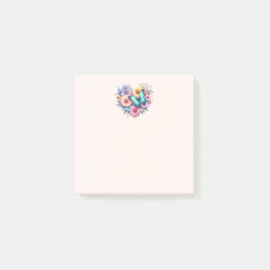 Daisy Flowers with a Beautiful Butterfly ポストイット (正面)