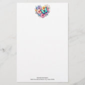 Daisy Flowers with a Beautiful Butterfly 便箋 (正面)