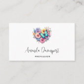 Daisy Flowers with a Beautiful Butterfly 名刺 (正面)