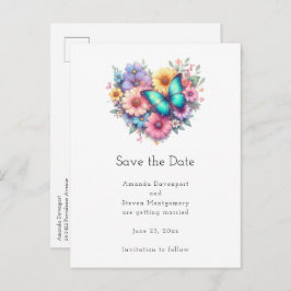 Daisy Flowers with a Beautiful Butterfly 案内ポストカード