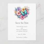 Daisy Flowers with a Beautiful Butterfly 案内ポストカード (正面)