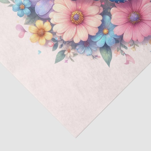 Daisy Flowers with a Beautiful Butterfly 薄葉紙 (詳細)