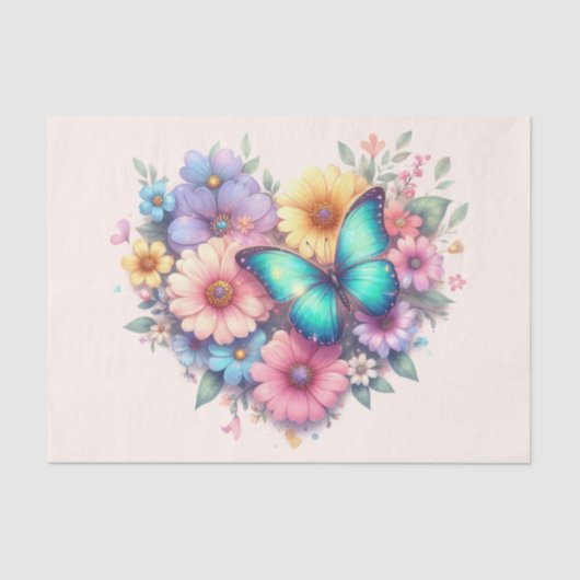 Daisy Flowers with a Beautiful Butterfly 薄葉紙 (正面)