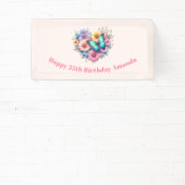 Daisy Flowers with a Beautiful Butterfly Birthday 横断幕 (インサイチュ)