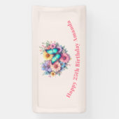 Daisy Flowers with a Beautiful Butterfly Birthday 横断幕 (縦)