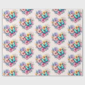 Daisy Flowers with a Beautiful Butterfly Pattern ラッピングペーパー (フラット)
