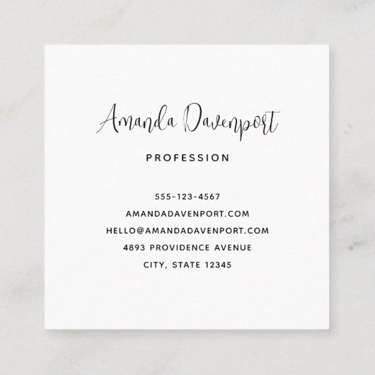 Daisy Flowers with a Blue Butterfly スクエア名刺 (裏面)