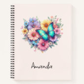 Daisy Flowers with a Blue Butterfly ノートブック (正面)