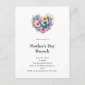 Daisy Flowers with a Blue Butterfly Mother's Day インビテーションポストカード (正面)