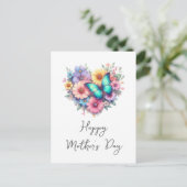 Daisy Flowers with a Blue Butterfly Mother's Day シーズンポストカード (スタンド正面)