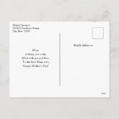 Daisy Flowers with a Blue Butterfly Mother's Day シーズンポストカード (裏面)