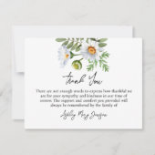Daisy Funeral Thank You Card Bereavement サンキューカード (正面)