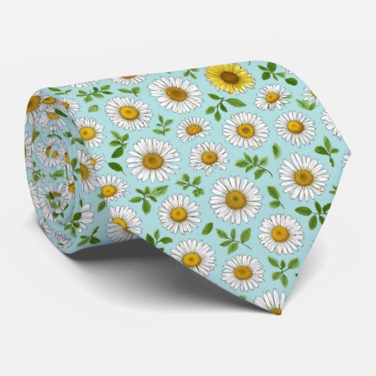 Daisy Garden Floral Pattern ネクタイ (ロール)