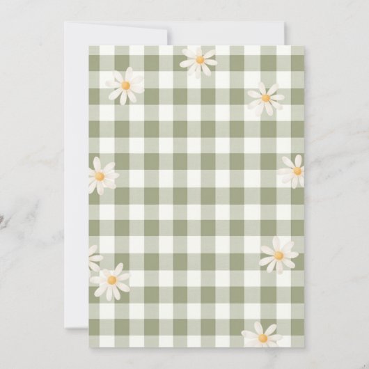 Daisy Gingham Hello Baby Shower Invitation 招待状 (裏面)