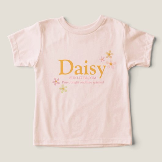 Daisy girls name meaning watercolor flowers (デザイン正面)