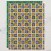 Daisy Granny Squares Scrapbook Paper (正面/裏面)